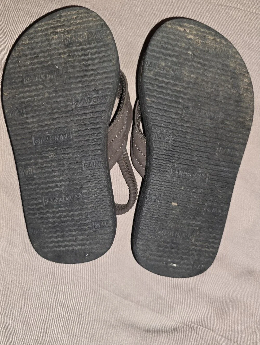 RAINBOW Brown Toddler Flip Flop with Elastic Heel Strap